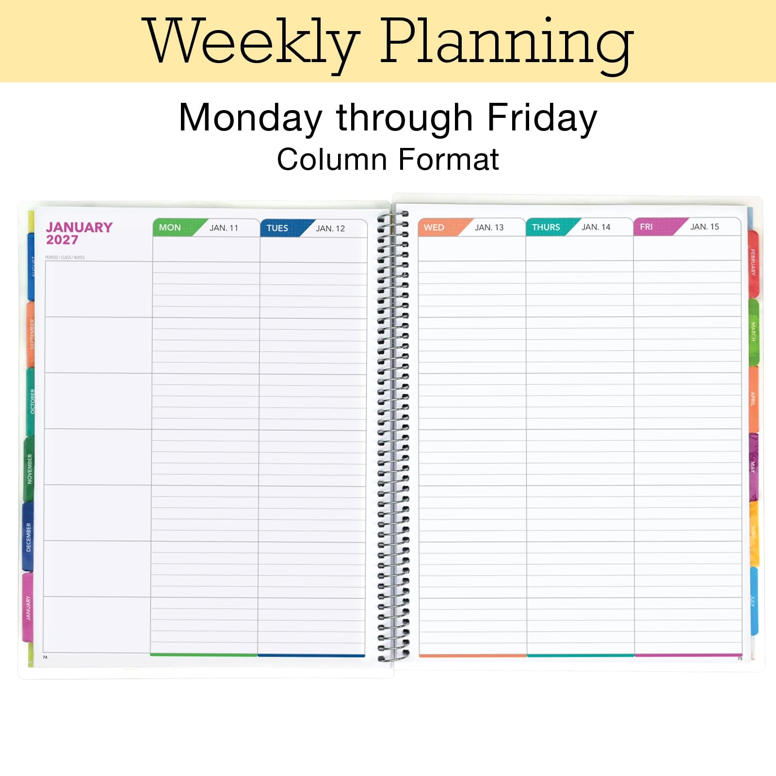 LITE TEACHER PLANNER – Aug 2026-Jul 2027, 8.5″ x 11″ 2026-2027, Tree Seasons
