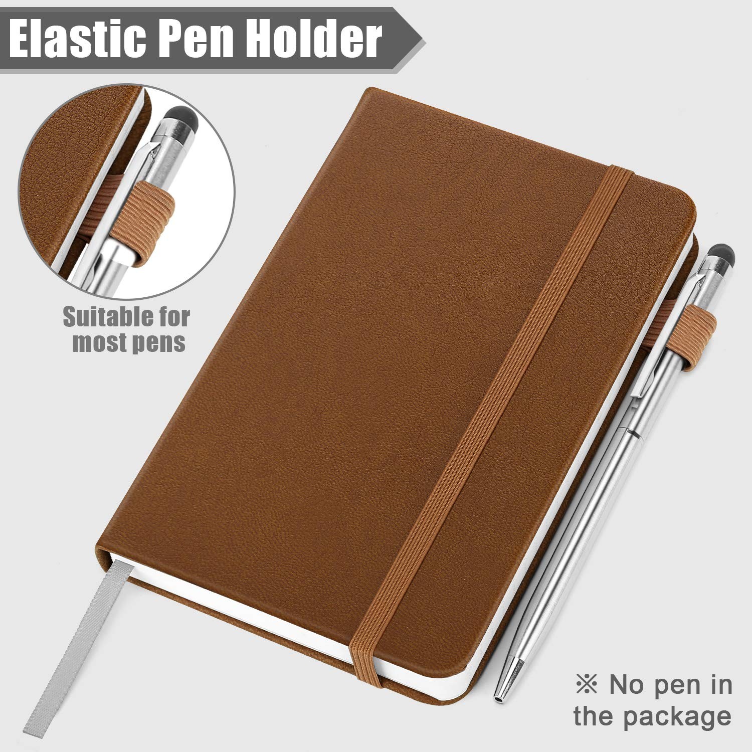 (2 Pack) Pocket Notebook Notepad,3.5″ x 5.5″ Ruled PU Leather Hardcover Small…