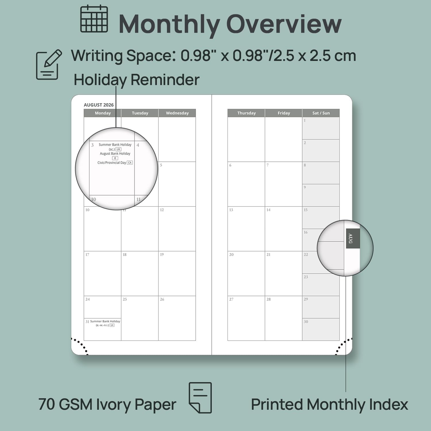 Pocket Planner 2026-2027, Slim Size-3.5″ x 6.5″, 17 Month (Aug 2026 – Dec 202…
