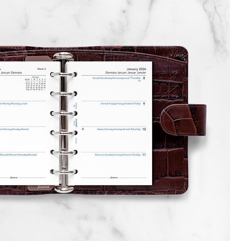 Calendar Diary Refill Pocket Size Week-to-View White Paper 2026 C68227-26