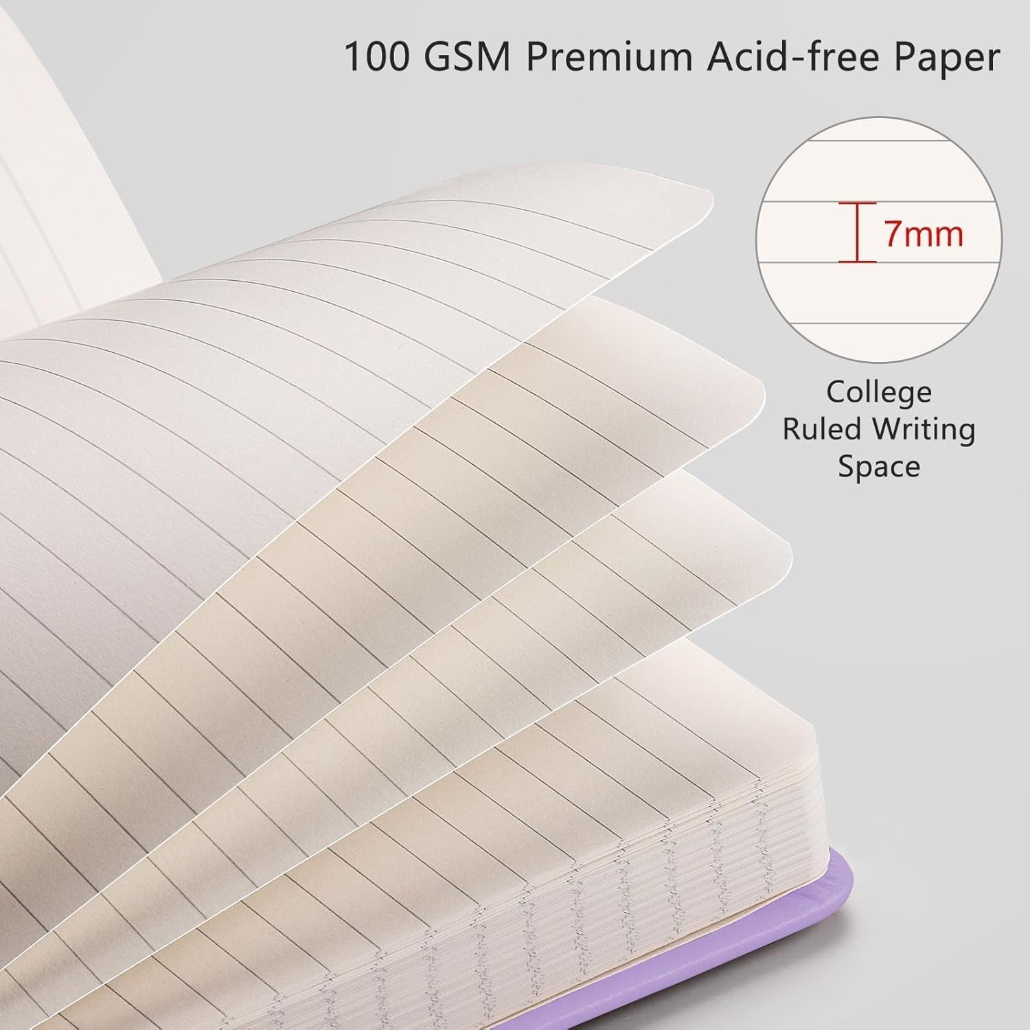 Lined Journal Notebook, 2-Pack, 192 Numbered Pages per Pack, A5 Medium Size (5.7