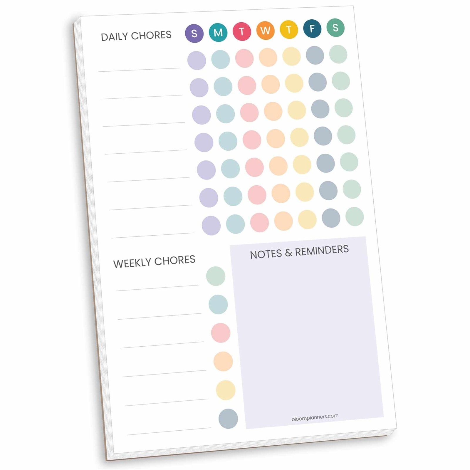 bloom daily planners Magnetic Chore Chart Planning Pad – 6 x 9 inches, Bright