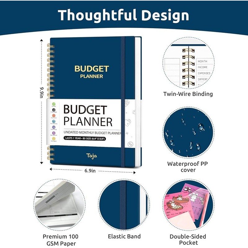 Budget Planner 2025 2026 Financial Organizer W/ Full Calendar Guidebook Stickers