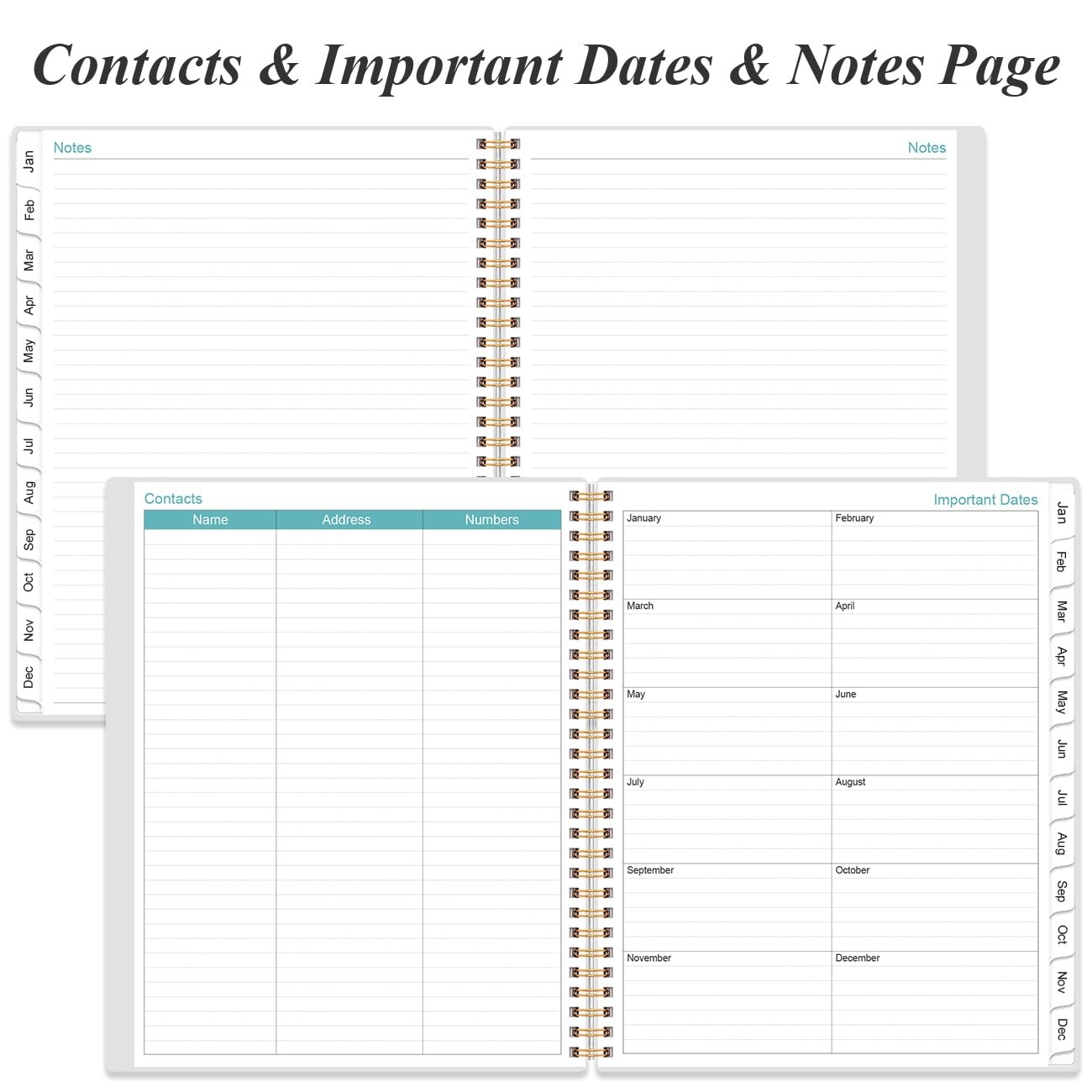 2026-2027 Monthly Planner – 18 Calendar, 9″ x 11″, Blue Watercolor