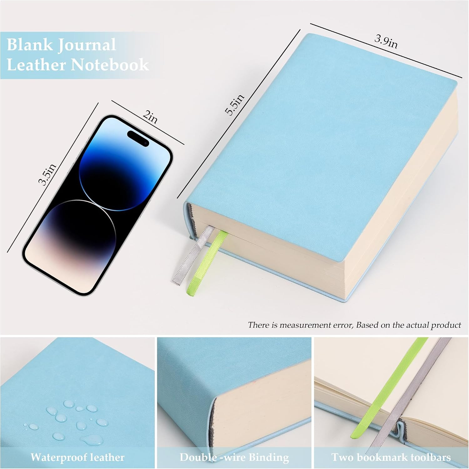 Blank Journal Notebook 720 Pages A6 Unlined Plain Sketchbook No Lines Soft Leath
