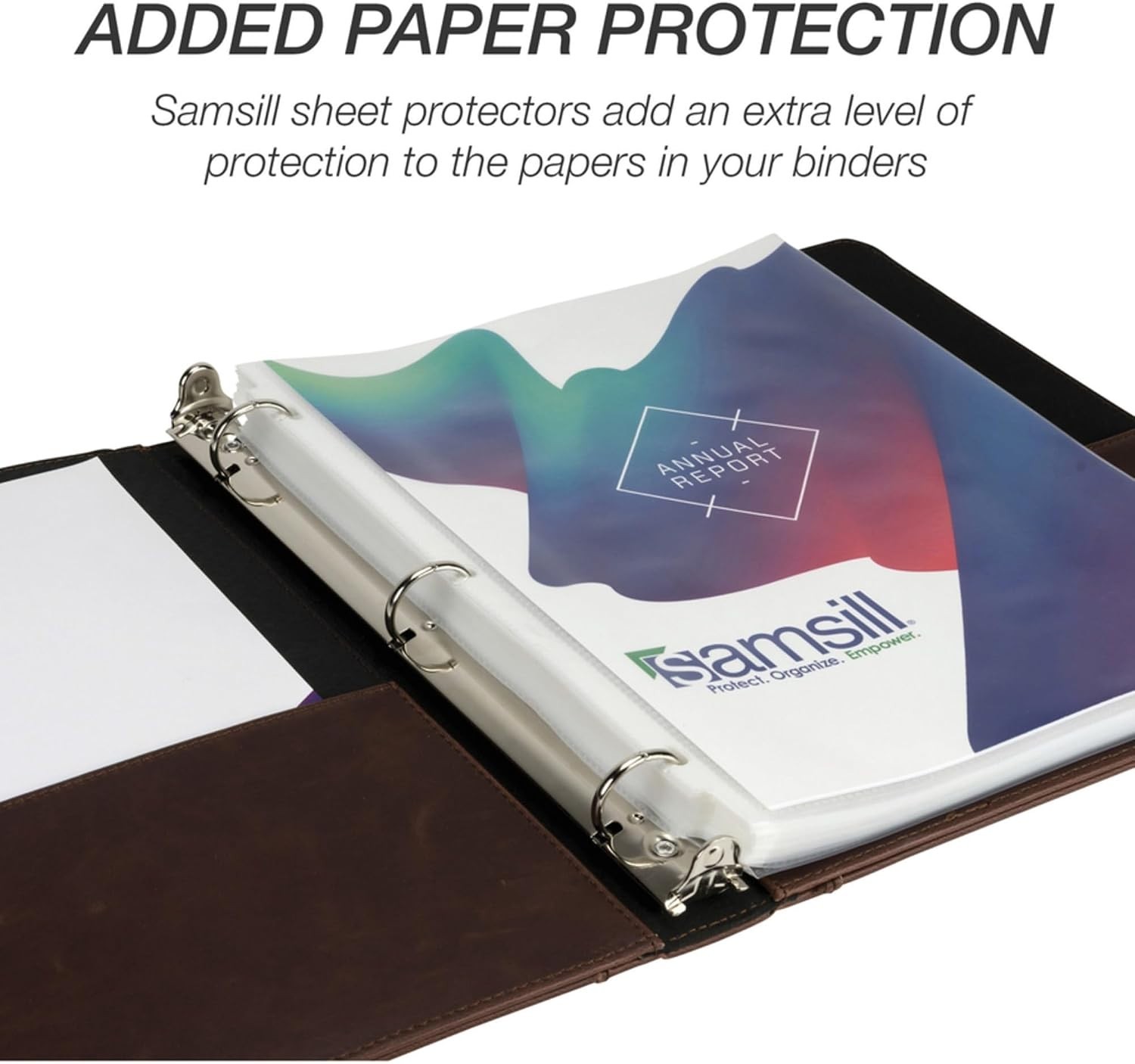 Elegant Vintage Leather 3 Ring Binder Holds 200 Sheets | Professional Organizer