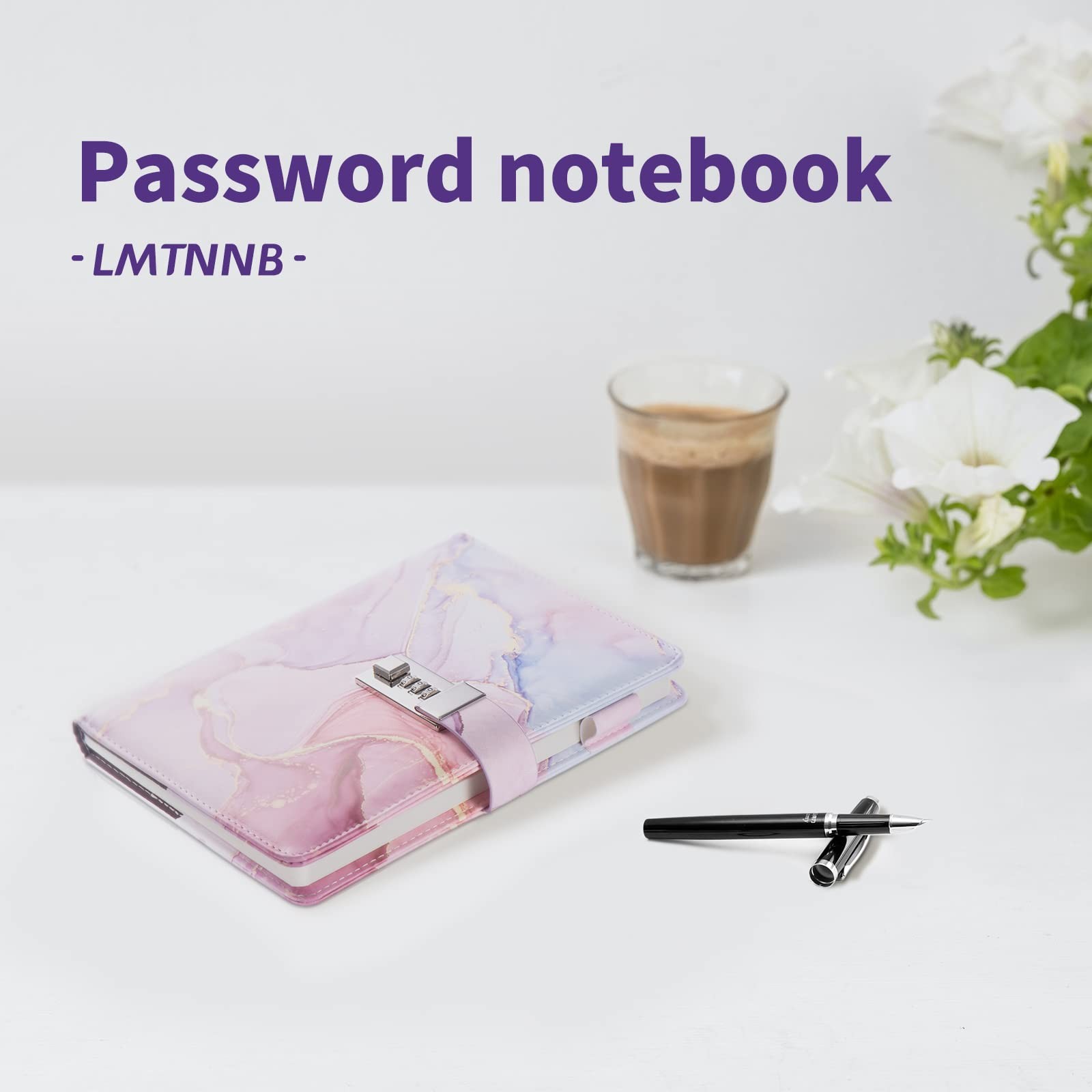 LMTNNB Marble Diary with Lock for Girls and Women, A5 Leather Locked Journal …