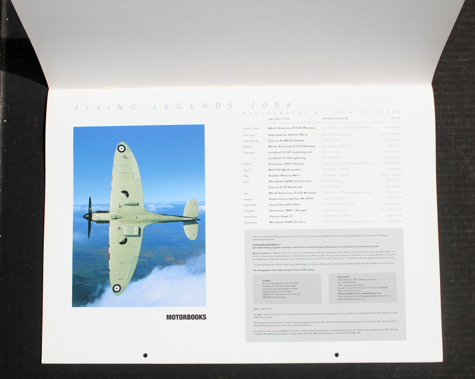 2004-2006 GOLDEN AGE OF FLIGHT-FLYING LEGENDS Wall Calendar MILITARY ARIRPLANES