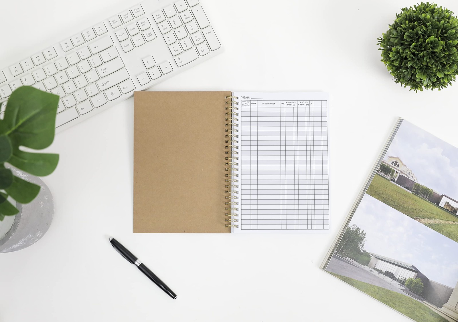 2 Pack Accounting Ledger Books for Home Budget Tracking, Business Bookkeeping
