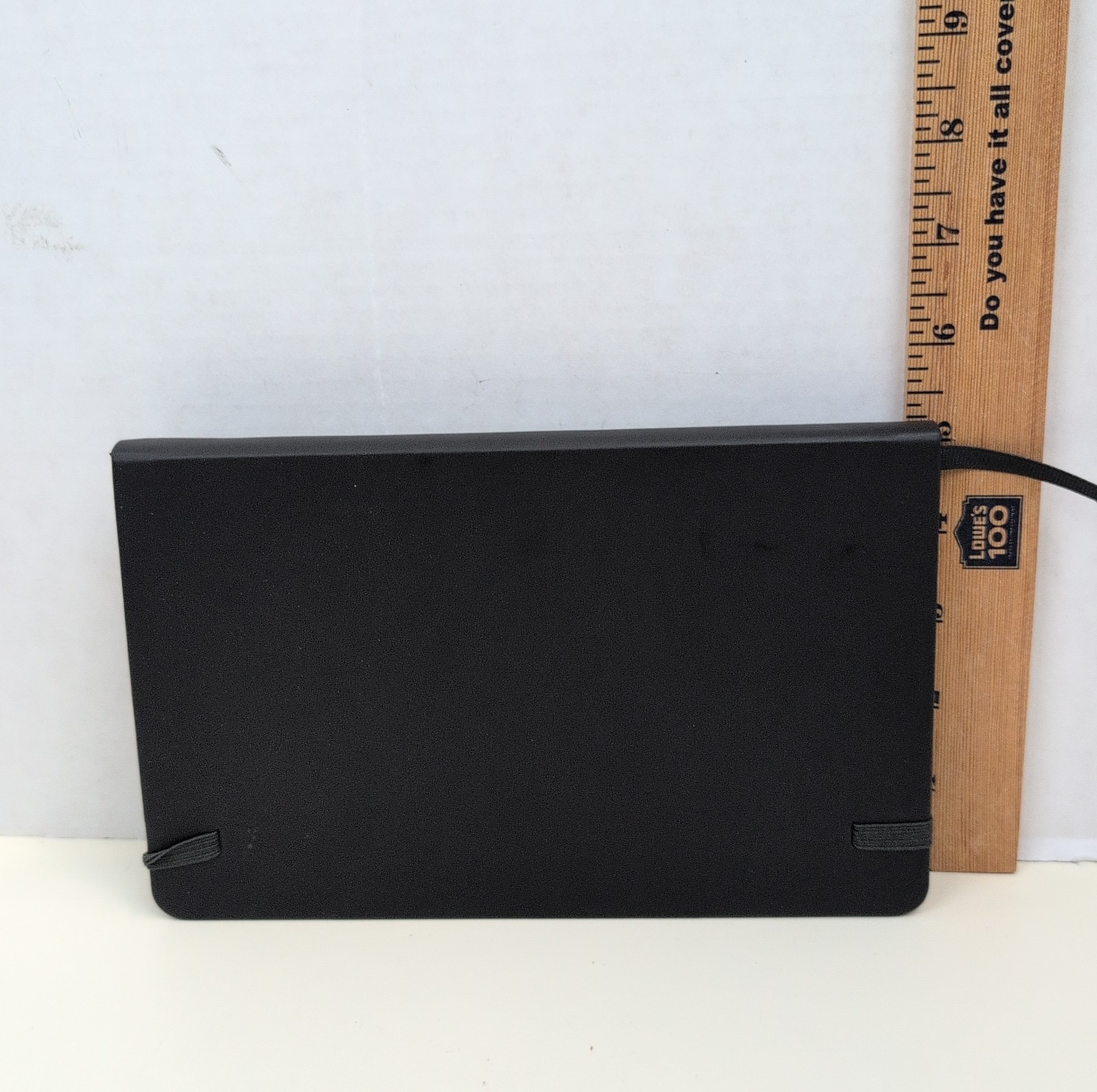 Bookaroo Black Hardcover Lined Journal Notebook Elastic Closure Ribbon Open Box