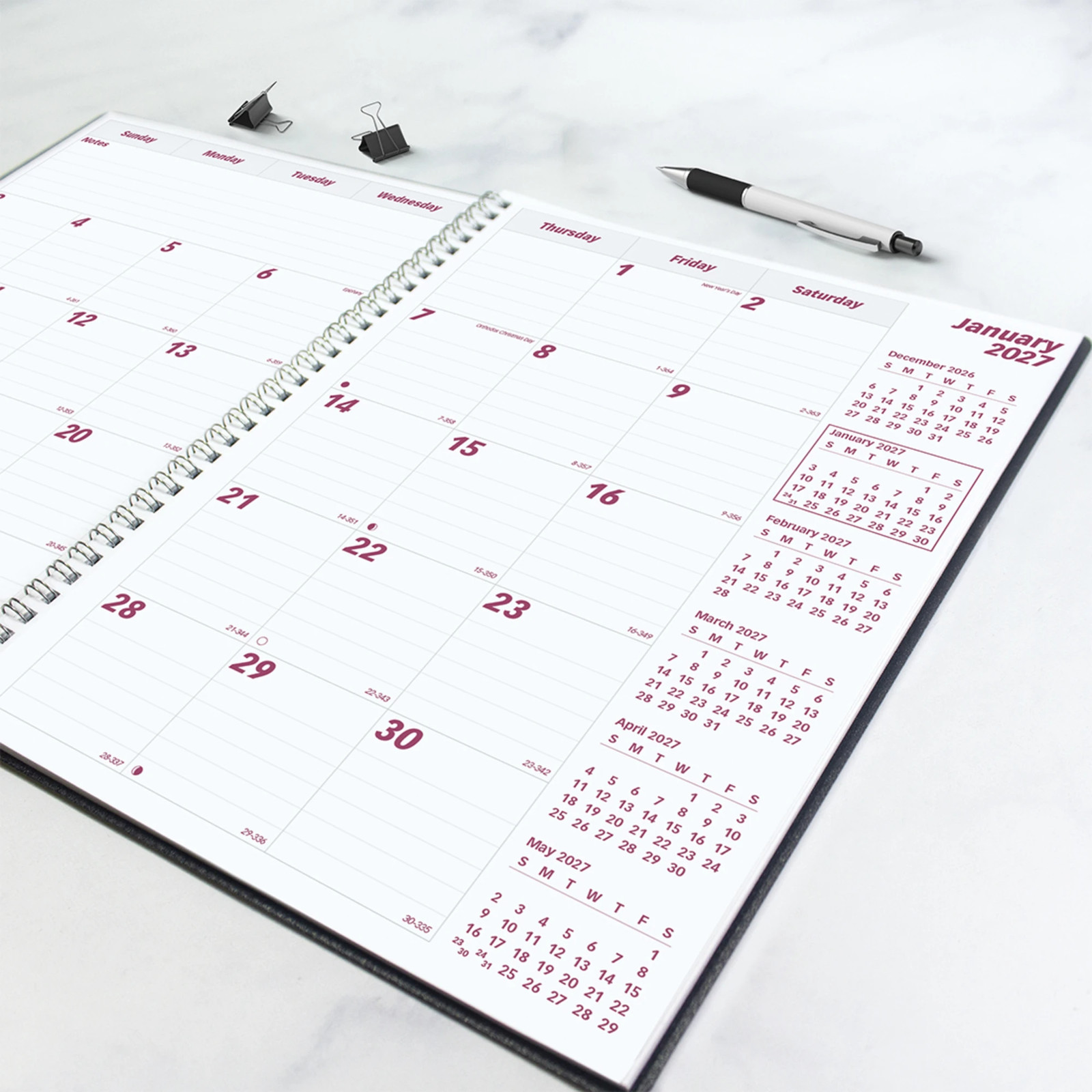 2026-2028 Brownline 14-Month DuraFlex Monthly Planner, 11″ x 8-1/2″, Black