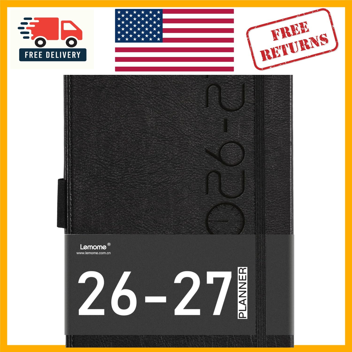 Compact 2026-2027 Planner with Inner Pocket & Pen Loop for Ultimate Organization