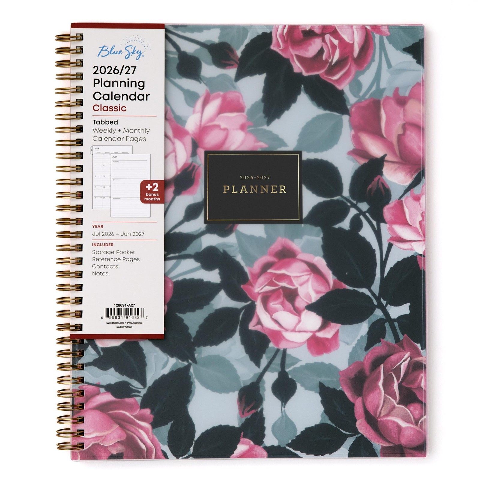 Academic Planner 2026 2027 Weekly Monthly July June 8.5×11 Flexible Cover Wirebo