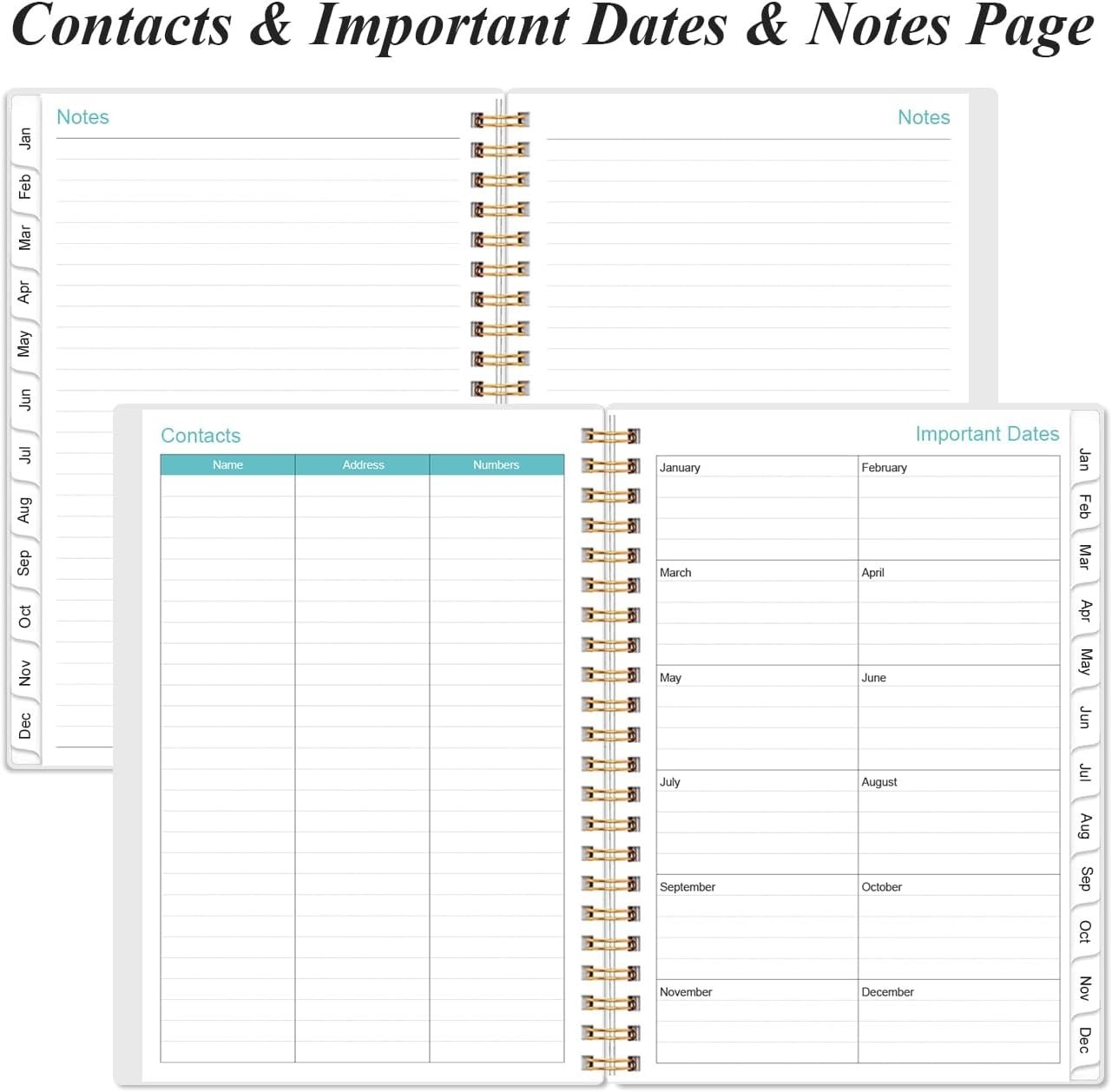 Compact 2026 Weekly & Monthly Planner – A5 Size, Rose Leaf Cover, Tabs Included