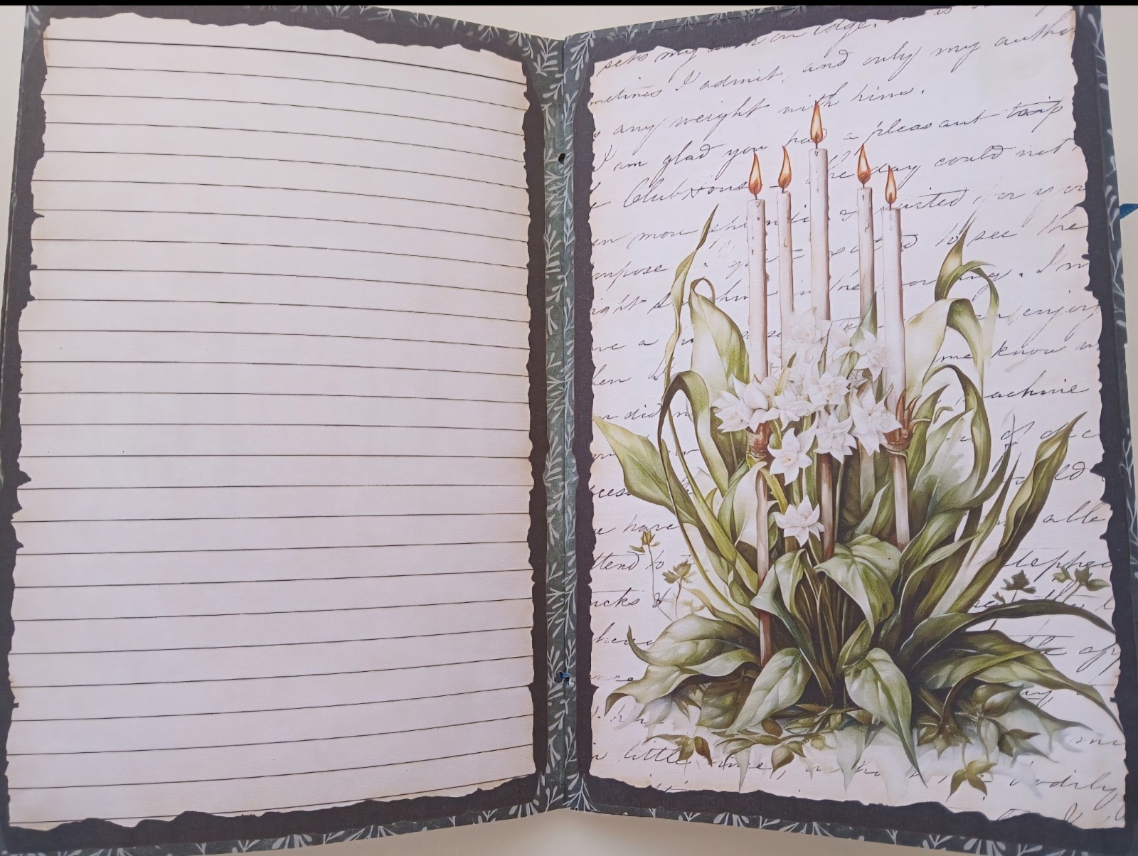 Junk Journal Booklet “IMBOLC” Handmade Gaelic Festival Spring 5.5″x8.5″ 40pg