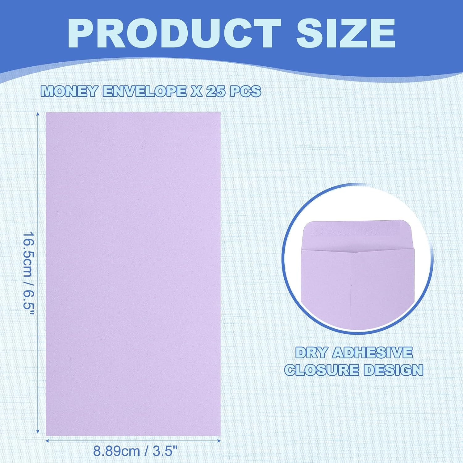 Money Envelope, 25 Pcs 6.5″ x 3.5″ Cash Holder for Checks Coins, Purple