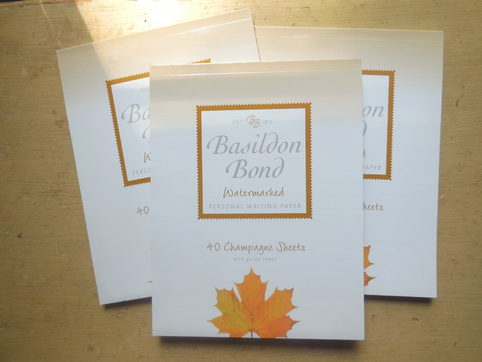 3 NEW Basildon Bond Writing Pads Paper Memo Champagne Pale Yellow Blank England