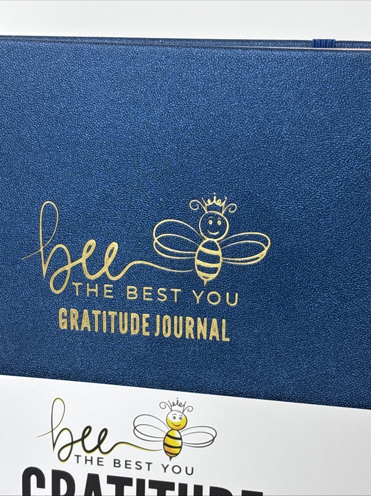 Bee The Best Gratitude Journal Faux Leather Cover Pen-Loop elastic Closure NEW