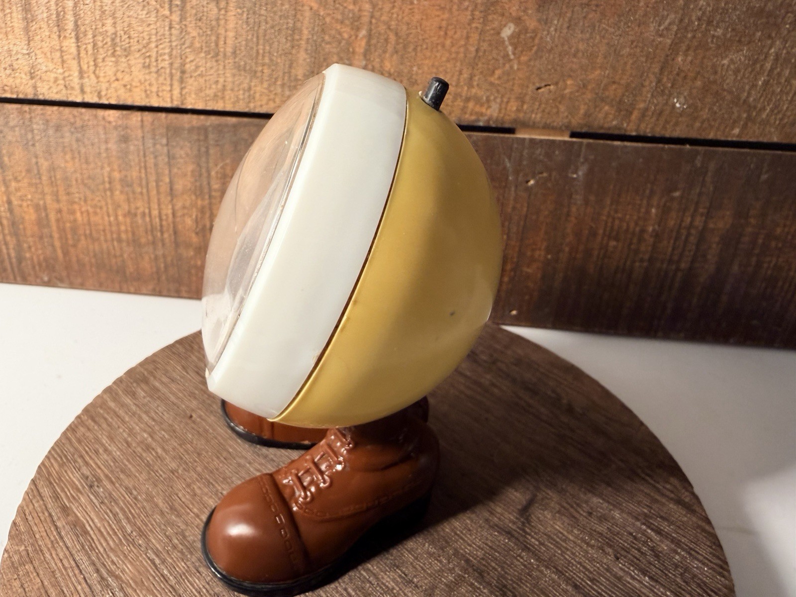 J.S.N.Y Space Age Perpetual Desk Button Flip Calendar Yellow Orb Ball on Boots