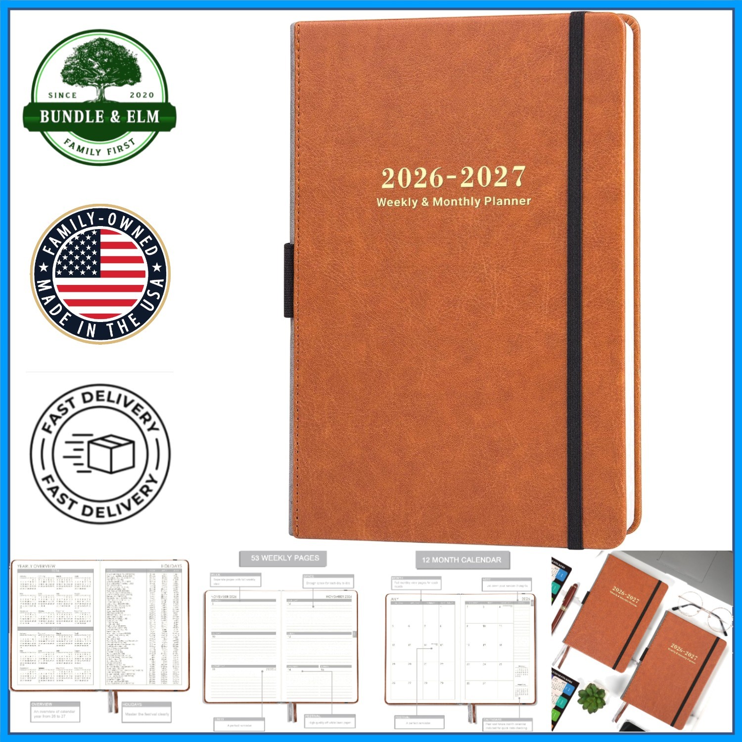Monthly and Weekly Planning 2026-2027 with Eco-Friendly Material and Design