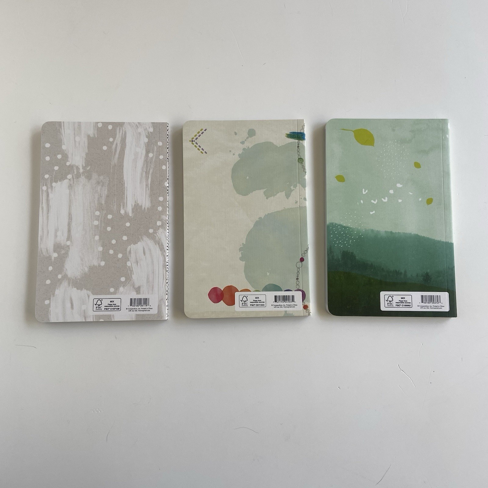 3PCS Compendium Softcover Journal Notebooks Illustrated Quotes Lined Pages NEW