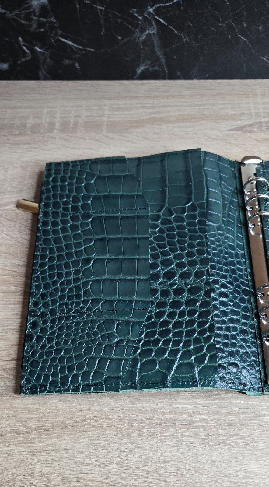 Green Leather Cover planner A5 – Oops Shop just cover with binder