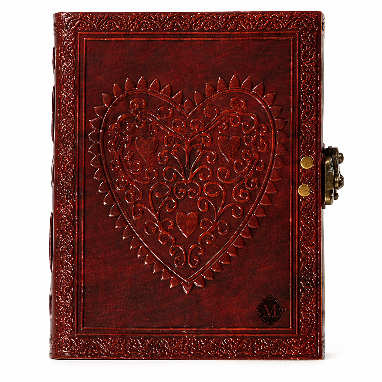 Handmade Leather Journal Notebook 8×6 with Lock Lined Pages Vintage Diary