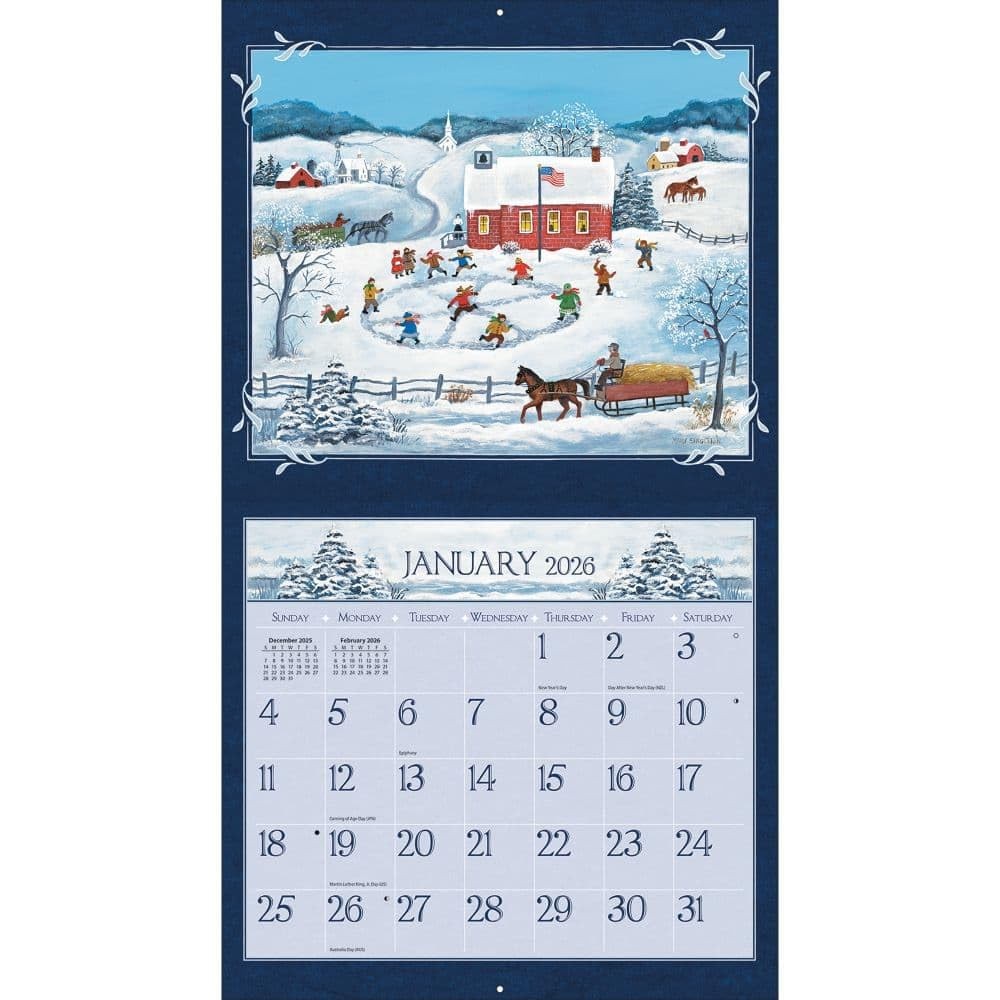 Lang Folk Art 2026 Wall Calendar – 13.4″ × 12″, 12-Month 12.5″W x 0.2″H, 2026