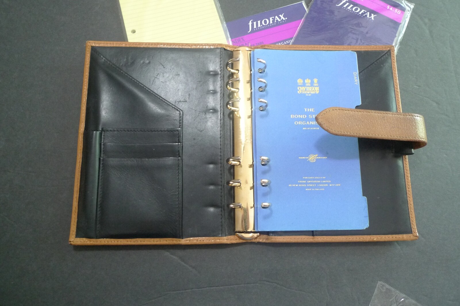 SMYTHSON OF BOND STREET – LEATHER PLANNER – WITH INSERTS – PERSONAL SIZE
