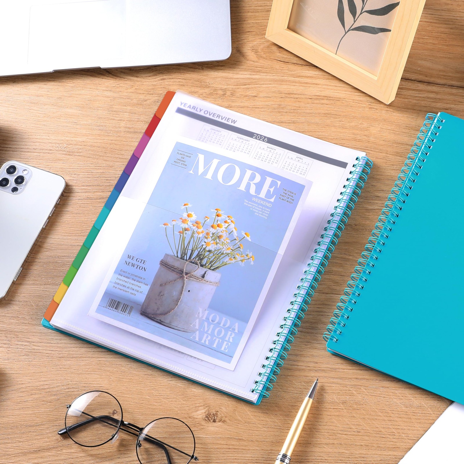 Artfan Monthly Planner/Calendar 2026-2029 – Jul.2026 – Large, 3 Year PP：Green