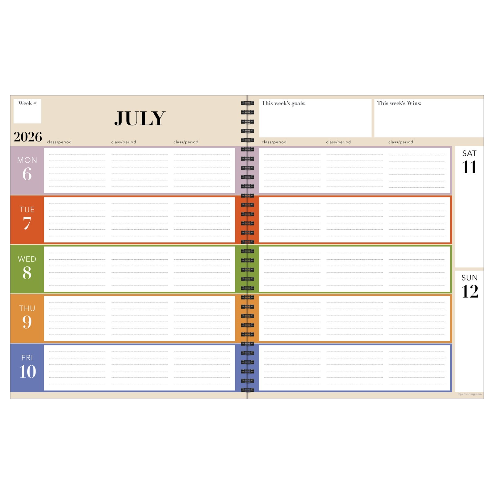 July 2026 – June 2027 Apples Teacher and Home School Lesson Planning Book