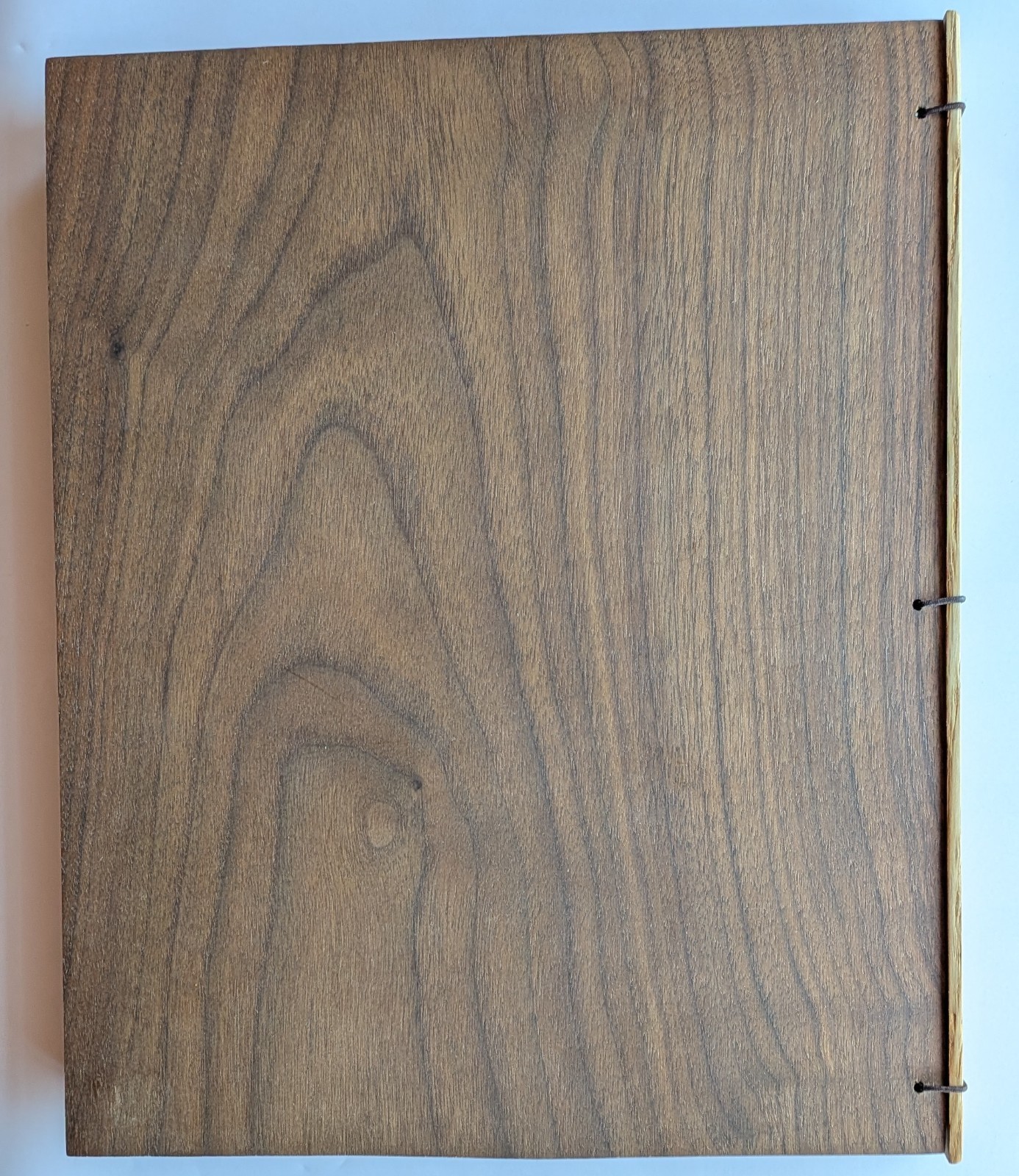 Handmade Walnut Wood Bound Blank Notebook Diary Journal 10” x 8” x 3/4″ NEW