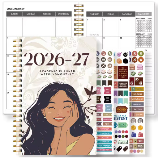 A5 2026-2027 Weekly Monthly Planner Spiral Calendar Notes Organizer School Offic