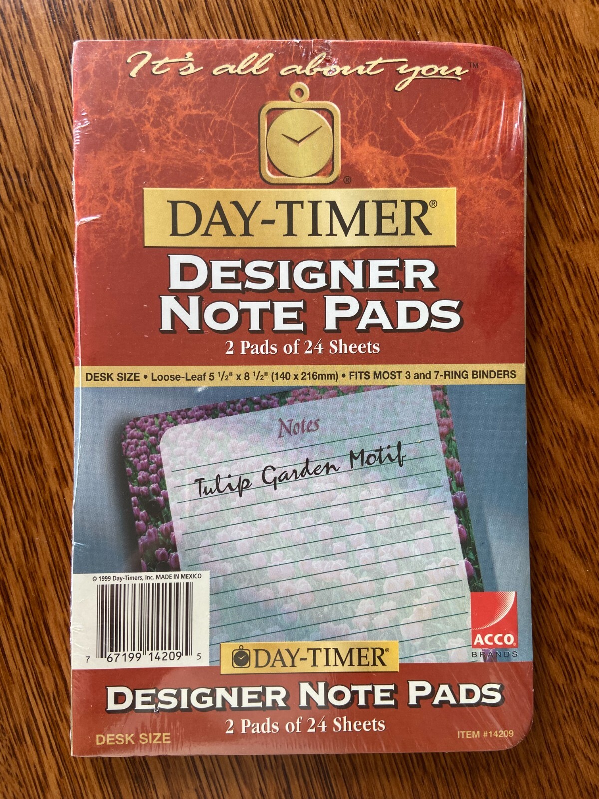 3 Acco DAY-TIMER Designer Note Pads 2 pads of 24 sheets Tulip Garden Item 14209