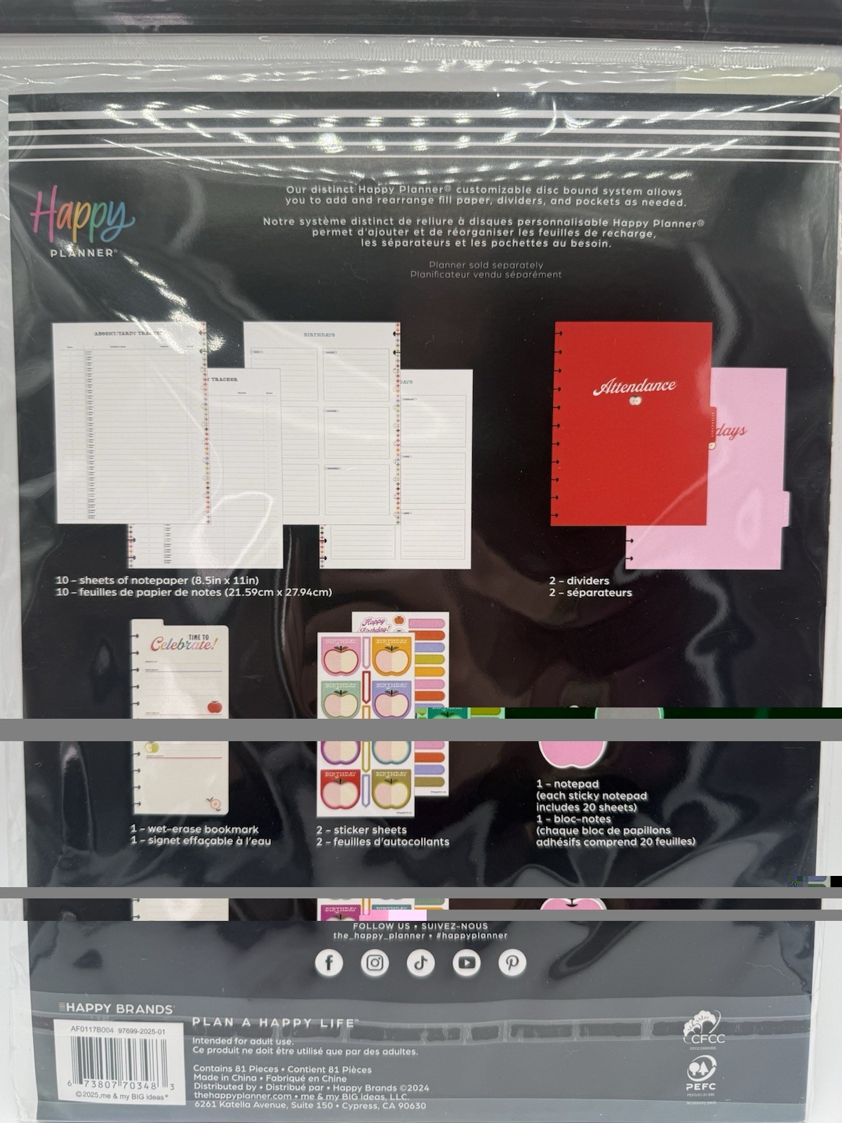 Happy Planner Big Planner Accessories Multicolor 81PCS Set educators teachers