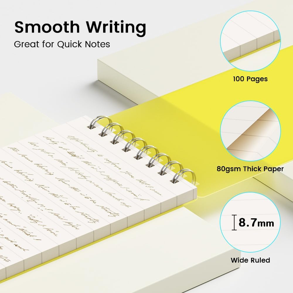 Small Pocket Notebook Journal, Mini Notepad Spiral Notebooks Note Pads for Work