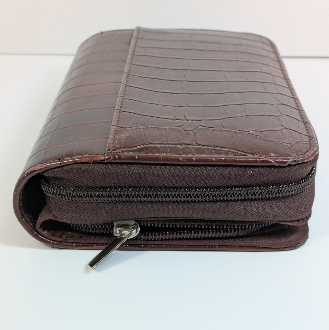 Mundi Mundex Planner Faux Croc Brown Double Zip Agenda Calculator Undated Sheets