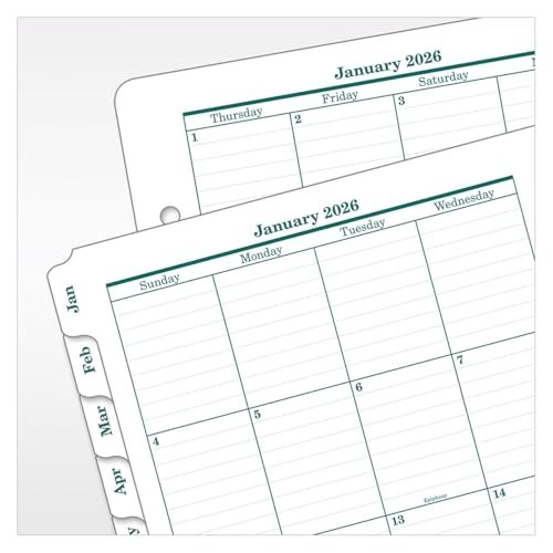 Two Page Per Day Ring-Bound Planner 2026, Classic Organizer for Daily Scheduling