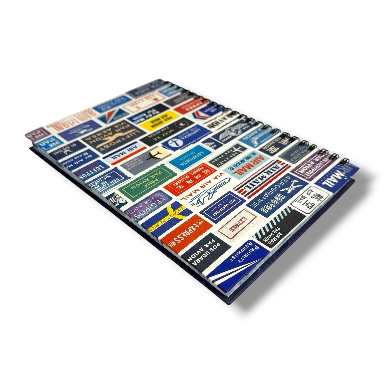 AIR MAIL Par Avion NOTEBOOK Journal Spiral Bound HC 63 Blank Pgs Chronical Books