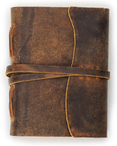 LEATHER VILLAGE Leather Bound Journal – 7 inches X 5 inches, Cappuccino Brown