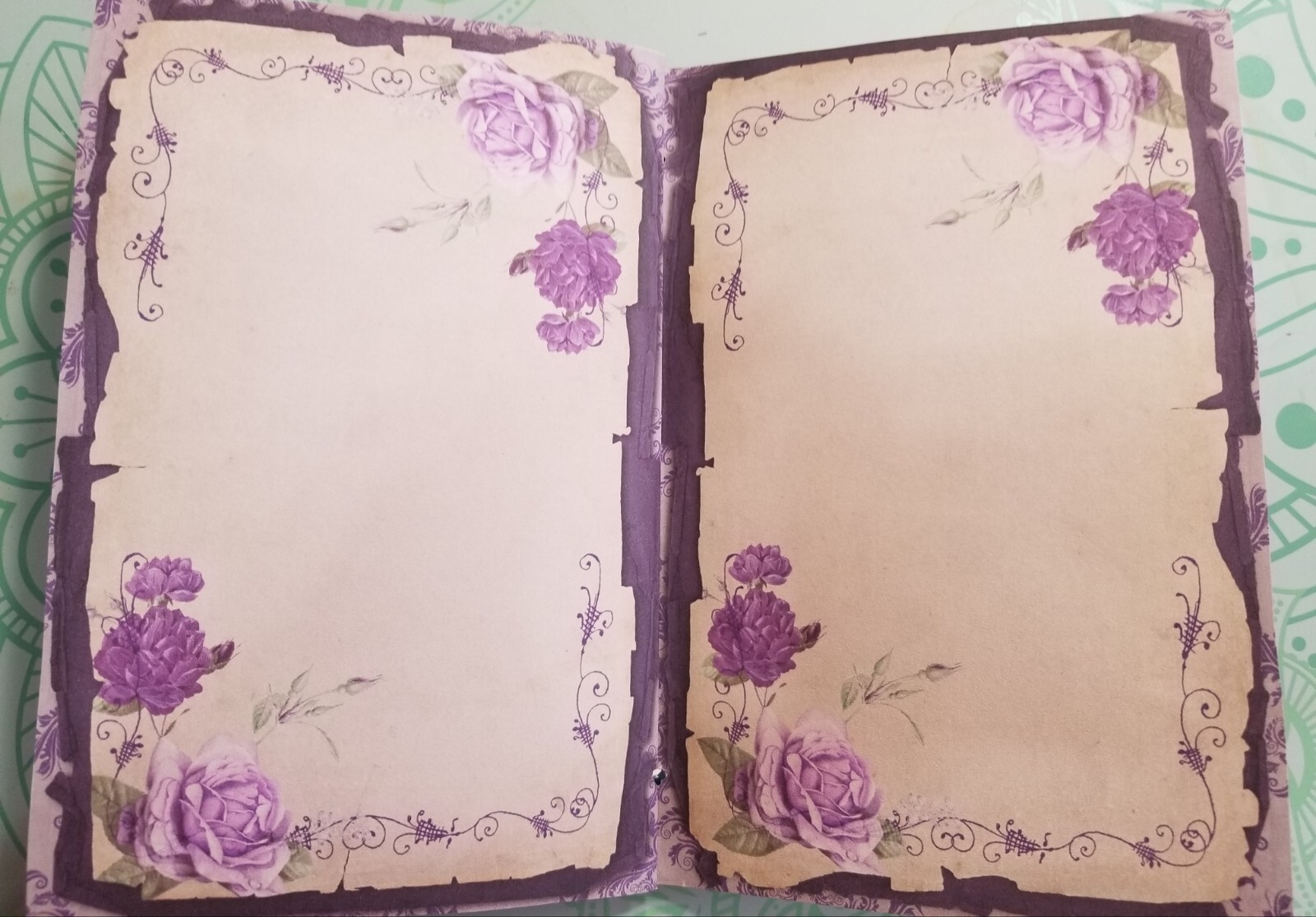 Junk Journal Booklet “LILAC & LAVENDER” HANDMADE Pockets, Cards, Tags, Ephemera