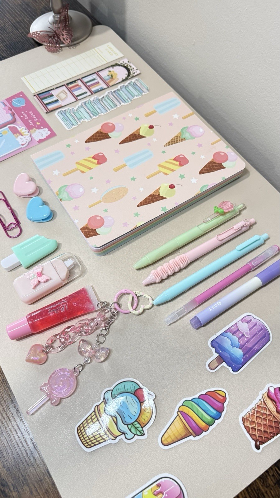 Ice Cream A5 Journal Gift Set 24 Pc Colorful Pages Kawaii Stationery Book Lover