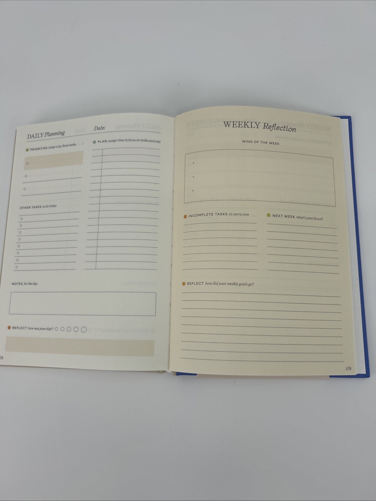 Papier Productivity Planner Start Fresh Every Day Blue Hardcover 16 Week Undated