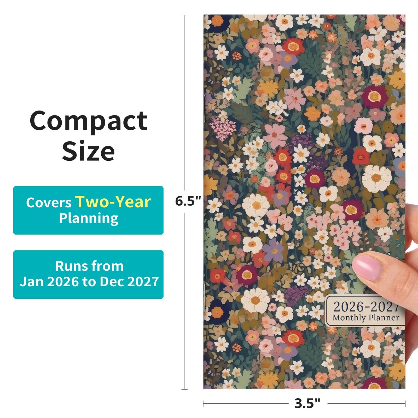 2025-2026 Pocket Calendar for Purse-2 Year Pocket Planner: Jan 2025 to Dec 2026