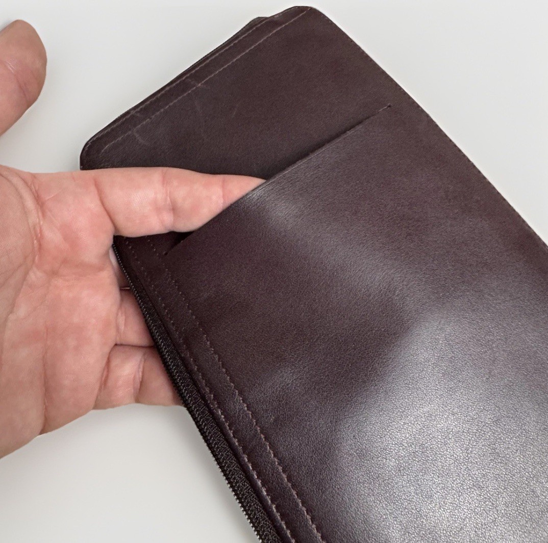 Levenger Wallet Organizer Zip Planner Credit Card Pen Storage 9.5” x 5”