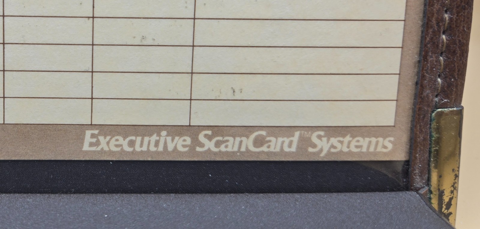 VINTAGE Executive ScanCard Systems Organizer Brown Leather Binder 12.25″x9.25″