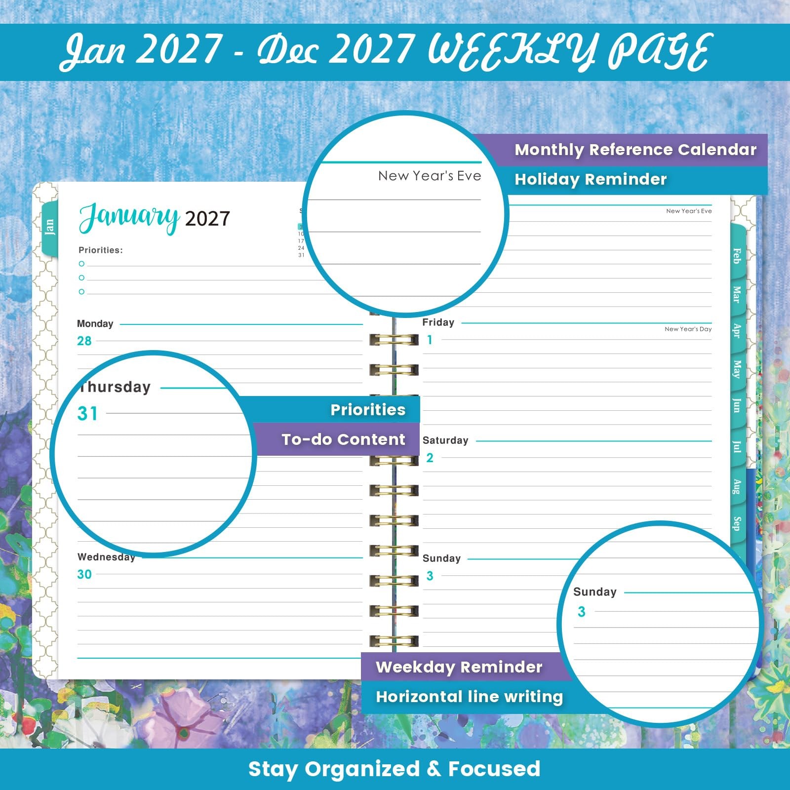 2027 Planner – 6.4″ x 8.5″, 2027 Planner Weekly and Monthly from Jan. – Dec.2…