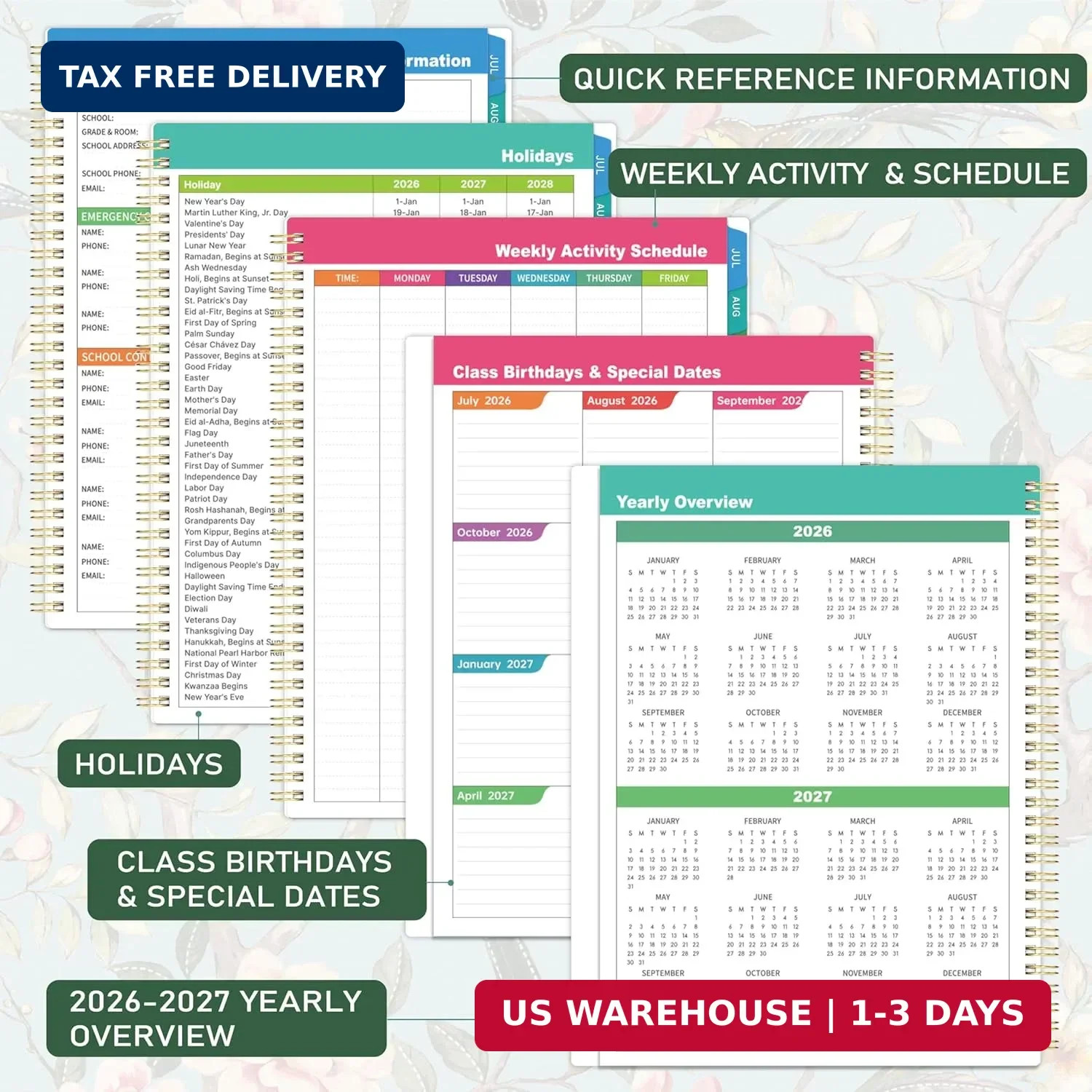 Teacher Planner 2026-2027, Teacher Lesson Planner 2026-2027, July 2026 – June 20