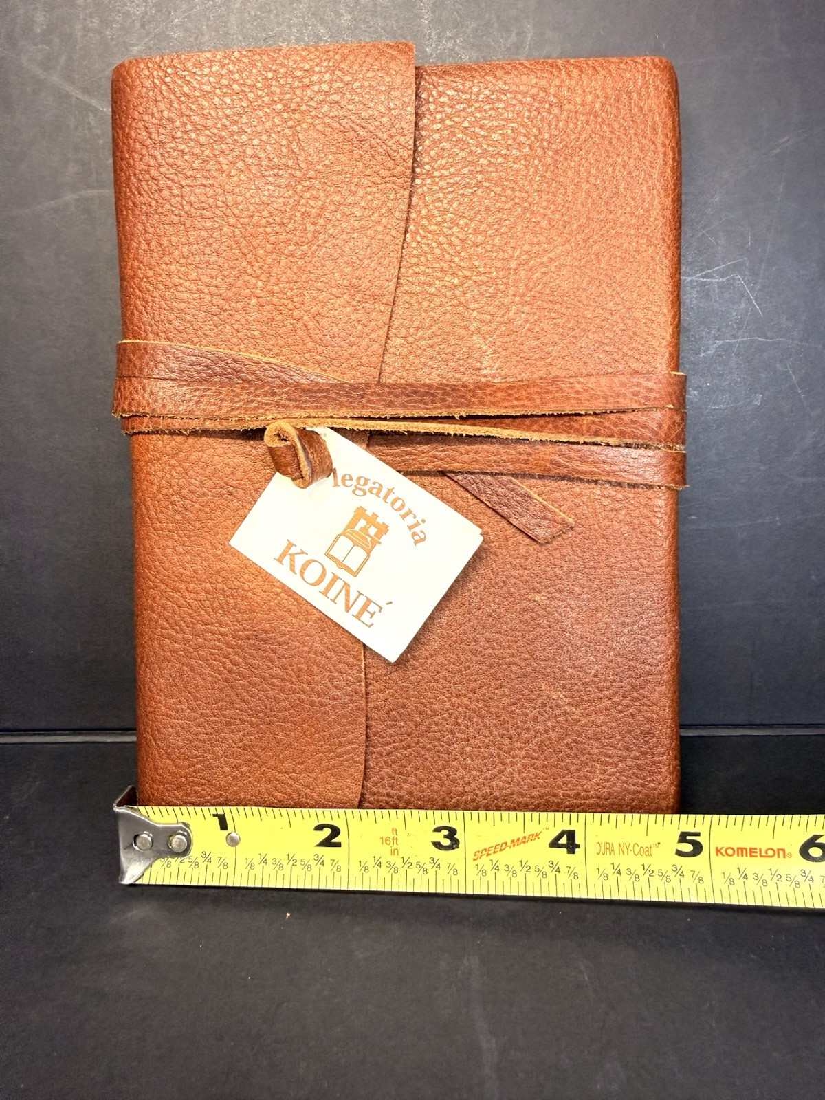 Legatoria Koiné Italy Genuine Leather Journal Wrap Tie Notebook Handmade Brown