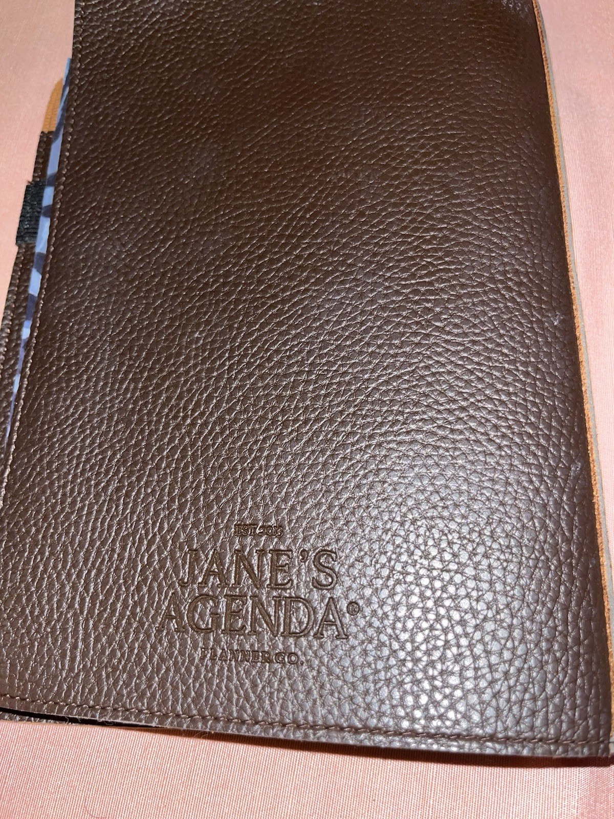 Jane’s Agenda Planner Journal with Brown leather pebble cover with 4 inserts